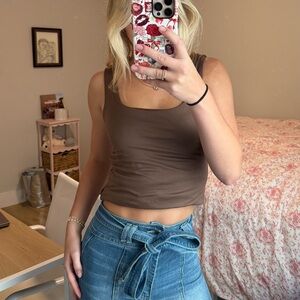 Brown Sleeveless Women's Top